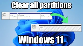 Remove all partitions from a drive in Windows 11 [upl. by Idnahc]