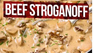 HOW TO MAKE BEEF STROGANOFF WITH BOW TIE PASTAeasyrecipe [upl. by Markiv]