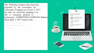 The following balance sheet has been prepared by the accountant for Limestone Company as of June [upl. by Enoitna]