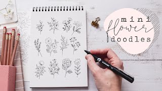 Mini Floral Doodles  Learn To Draw Simple Flowers [upl. by Noret676]