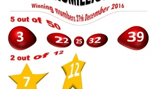 Euromillions  Euromillionen Zahlen Dienstag 27122016 [upl. by Caressa]