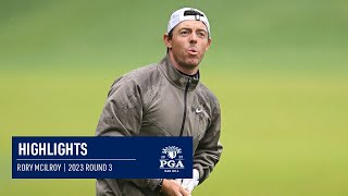 Rory McIlroy Hits 1Under Par 69  Round 3  2023 PGA Championship [upl. by Inahc]