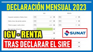 Luego de presentar el SIRE SUNAT presenta así tu declaración mensual IGVRENTA 2023 [upl. by Eizzil131]