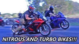 Street Bikes SHUT DOWN Road and Race Turbo BusaGSXRS1000RR [upl. by Benia534]