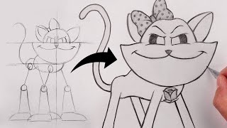 How To Draw Smitten Kitten  Poppy Playtime  Sketch Tutorial [upl. by Ot909]