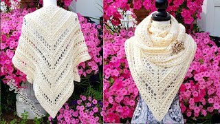 How to crochet a ladies shawl  Pure Innocence  Bag o day Crochet Tutorial 503 [upl. by Etteoj]