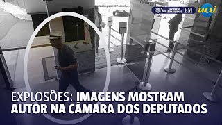 Novas imagens mostram autor de explosões na Câmara dos Deputados [upl. by Nace979]