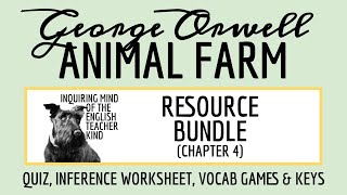 Animal Farm Chapter 4 Quiz Close Reading Inference Worksheet and Vocabulary Games [upl. by Howlan957]