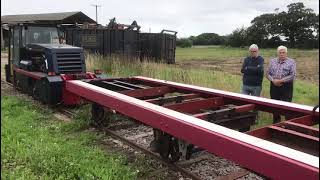 An HSNGR wagon using the James Cleminson flexible wheelbase system gets its first test [upl. by Emawk]