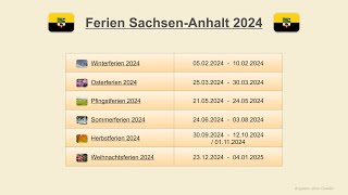 Ferien SachsenAnhalt 2024 [upl. by Aicat]