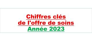 Chiffres clés de loffre de soins  Année 2023 [upl. by Dahsra]