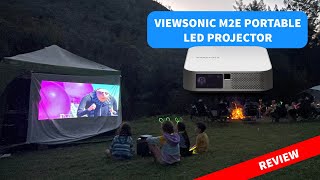 ViewSonic M2e Portable LED Projector Review Is it good camping [upl. by Kelsey45]