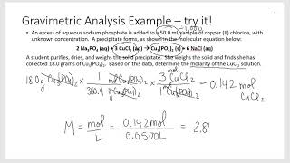 gravimetric analysis and percent yield stoichiometry [upl. by Nnyleve]