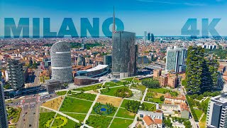 Aerial Tour of Milan Italy in 4K UltraHD 🇮🇹 Beautiful architecture [upl. by Nered]