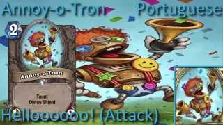 AnnoyoTron card sounds in 12 languages Hearthstone✔ [upl. by Llevel558]