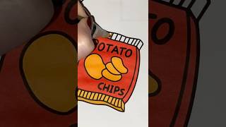 Crispy coloringbook colouring potatochips red asmrsounds satisfyingasmr coloringfun foryou [upl. by Nnaillek]