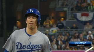 Maeda hits a solo homer in his MLB debut [upl. by Normak625]