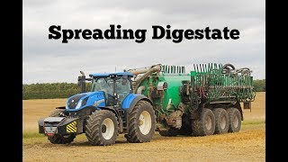 Joey Brennan  Spreading Digestate  New Holland T7315  7000 Gallon Tanker [upl. by Alvera]