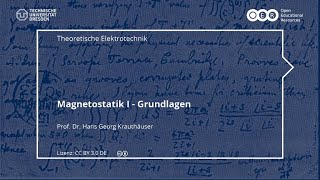 TET Magnetostatik I  Grundlagen TU Dresden [upl. by Nicolis]