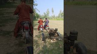 Old Engine Try To Startup With Two Bike Help diesel engine shorts [upl. by Claudius]