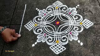 Easy Dhanurmasam sankranthi Muggulu  Geethala Muggulu  Dhanurmasam Rangoli designs  SriRangoli [upl. by Naloc637]