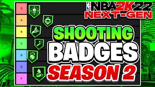 SEASON 2 RANKING ALL THE SHOOTING BADGES IN TIERS ON NBA 2K22 NEXT GEN [upl. by Joel]