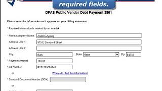 DFAS Limestone Public Vendor Payment Form eTutorial [upl. by Gottwald229]