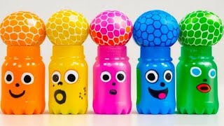 Satisfying Videos l Making Rainbow coca cola bottles with Kinetic Sand and stress soccer balls ASMR [upl. by Markman725]