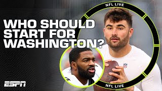 Sam Howell entering training camp as starting QB over Jacoby Brissett 👀 REACTION  NFL Live [upl. by Nivel]