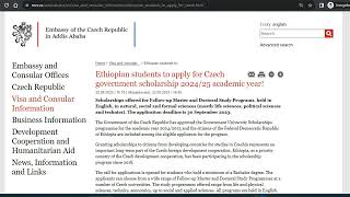 part 1Czech government full scholarship for Ethiopian [upl. by Phelgon]