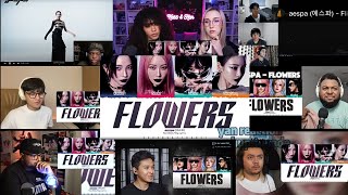 aespa 에스파 Flowers REACTION MASHUP [upl. by Ah84]