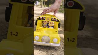 The Wheels on a REAL Toy CoComelon Bus Lets Play Together cocomelon shortsgames [upl. by Helenka]