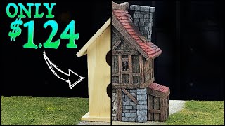 I turned a DOLLAR STORE BIRDHOUSE into an EPIC FANTASY HOUSE DampD Crafting [upl. by Lavona]