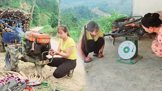 Genius girl asked her uncle to help fix a tractor that died on the road repair girl [upl. by Donetta]