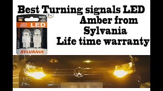 New turning signals LED Amber lights T20 from Sylvania  back direction of light reflector [upl. by Hedi]