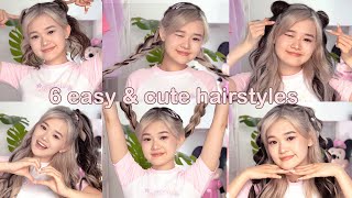 6 QUICK amp EASY HAIRSTYLES  Cute Long Hair Hairstyles by Kika Kim [upl. by Pappano]