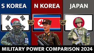 South Korea vs North Korea vs Japan  Military Power Comparison 2024 [upl. by Veda]