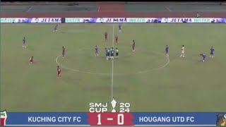 KUCHING CITY  1  0  HOUGANG UNITED  SMJ CUP 2024 [upl. by Rockwell567]