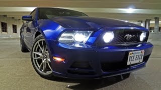 2013 Ford Mustang GT 50 Factory HID Projector Headlights Review While Driving [upl. by Mattie862]