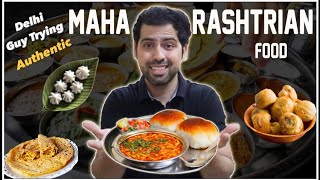 Trying Authentic Maharashtra Food in Mumbai  Misal Pav Puran Poli etc  Mumbai Food Part4 [upl. by Auqinahs859]