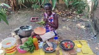 COOKING PLANTAIN amp KONTOMIRE STEW IN AN AFRICAN HOME [upl. by Gabriell]