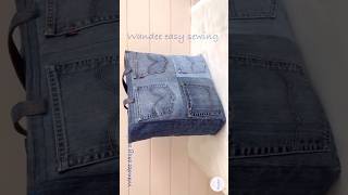 How to sew denim zipper tote bag tutorial from scrap old jeans wandeeeasysewing zippertotebag [upl. by Morgana841]