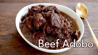 Best amp Easy Beef Adobo  Filipino Recipe  Adobong Baka  was Kitchen [upl. by Irrabaj]