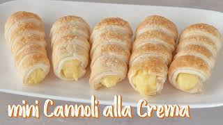 MINI CANNOLI ALLA CREMA Ricetta Facile  Fatto in Casa da Benedetta [upl. by Akcired]