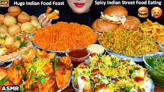 ASMR Veg Cheese BurgerSandwichSpicy MaggiPani amp Dahi Puri Indian Street Food ASMR Eating Mukbang [upl. by Dacy]