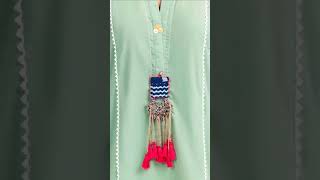 trendy tassels neck designsneckdesign tassels neck shorts designvideo galadesign fashion [upl. by Oramug]