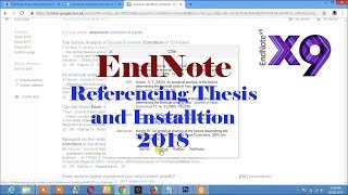 EndNote X9 Installtion and Use Tutorial 2018 [upl. by Huntingdon]