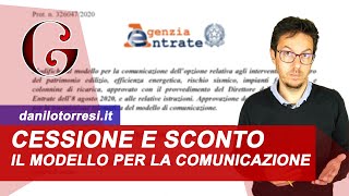 Modello CESSIONE del CREDITO e sconto in fattura come funziona Superbonus Ecobonus Sismabonus 110 [upl. by Anaeerb]