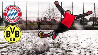 BAYERN vs DORTMUND  Fußball SCHNEE Challenges  Gewinnspiel [upl. by Attevaj]