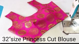 32size Princess Cut Blouse Cutting [upl. by Crenshaw]